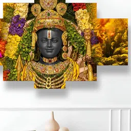 SAF Gold Toned & Green 5 Piece Synthetic Wooden Religious Paintings Wall Art-picture-54