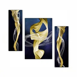 PnF Beige & Blue 3 Piece Wooden Abstract Wall Art-image-99
