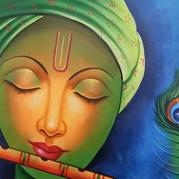 Wallpics Green & Yellow Religious Paper Paintings Wall Art-21