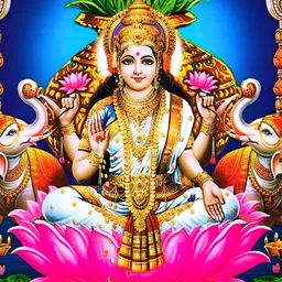 Wallpics Blue & White Goddess Lakshmi Printed Religious Waterproof Wall Poster-image-75