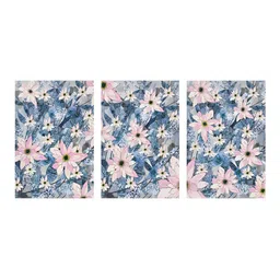 999Store Blue & Pink 3Pcs Canvas Floral And Botanical  Wall Paintings-picture-8