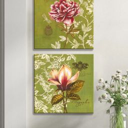 Art Street Green & Pink 2 Pieces Luxury Stretched Canvas Painting Wall Arts-19