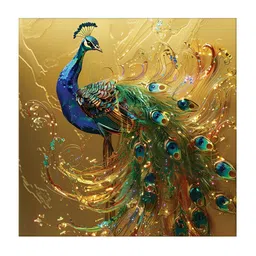 RANDOM Brown & Blue Canvas Birds and Animals Paintings Wall Art-image-41