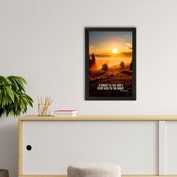 eCraftIndia Black & Orange A Sunset Is The Suns Fiery Kiss To The Night Printed Satin Matt UV Wall Painting-19