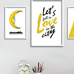 Aura White & Yellow 3 Pieces Wall Arts-image-72