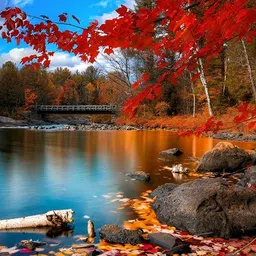 Wallpics Red & Blue Floral and Botanical Wall Poster-image-50