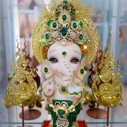 British Terminal White & Gold Toned Lord Ganesha Waterproof Sticker Poster-14