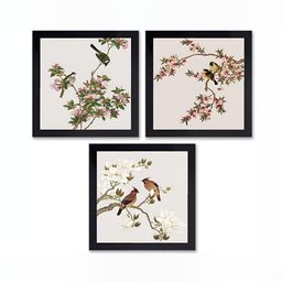 PnF Black & White 3Pcs Birds And Animals Wall Paintings-image-98