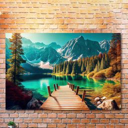 SAF Blue & Green Beautiful Nature Printed Cotton Wall Art-image-68