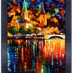 PnF Blue & Red Glass Abstract Wall Painting-image-96