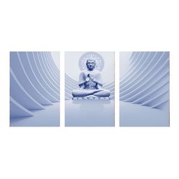 999Store Blue 3 Piece Canvas Religious Paintings Wall Art-picture-4