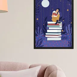 Happening Hippo Purple & Black Printed Framed Wall Art-30