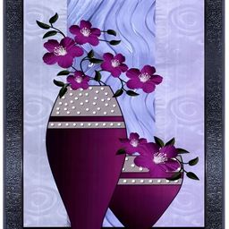 PnF Black & Purple Wooden Floral and Botanical Painting Wall Art-image-29
