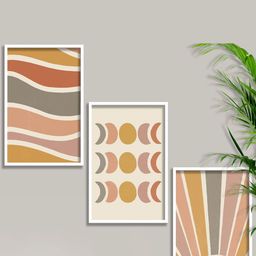 SAF White & Beige 3 Pieces Modern Boho Painting Wall Art-image-58