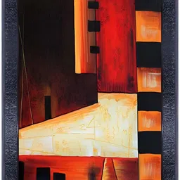 PnF Black & Red Wooden Abstract Wall Painting-image-93