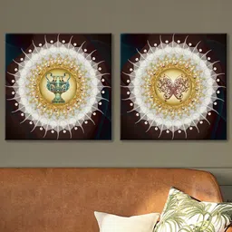 Art Street Brown & White 2 Pieces Luxury Stretched Canvas Painting Wall Arts-image-69