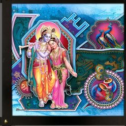 PnF Brown & Blue Wooden Religious Painting Wall Art-image-74