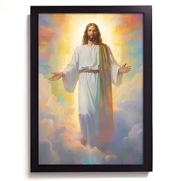 RANDOM White & Yellow Religious Painting Wall Art-image-86