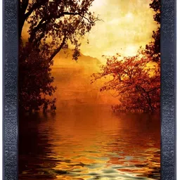 PnF Black & Orange Floral and Botanical Digital Printed Wooden Wall Art-image-80