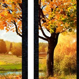PnF Black & Yellow 2 Pieces Wooded Floral and Botanical Painting Wall Art-image-101