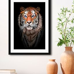 999Store Black & Orange Tiger Framed Printed Paper Painting-27