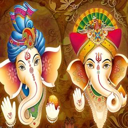 PnF Black & Blue Lord Ganesha Religious Wooden Painting Wall Art-image-23