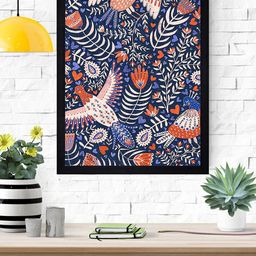 Gallery99 Blue & Orange City View Landscape Texture Paper Framed Wall Art-image-32