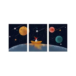 999Store Black & Blue 3 Pieces Space Painting Wall Arts-picture-35