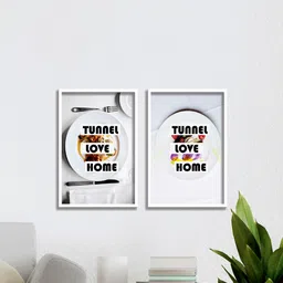 SAF 3-Pcs White & Black Food Plate Painting Wall Art-image-24
