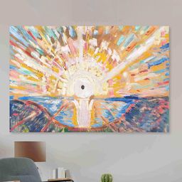 SAF Mustard Yellow & Blue Abstract Art Sparkle Coated Unframed Wall Art-image-66