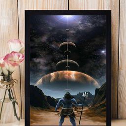 Gallery99 Blue & Black The Face Printed Framed Wall Art-image-115