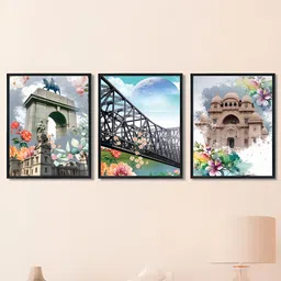 Art Street Black & White 2 Piece Synthetic Wood Other Wall Paintings-image-85