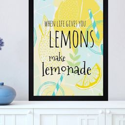 Gallery99 Blue & Yellow Lemonade Texture Paper Framed Wall Art-image-97