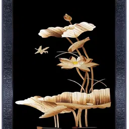 PnF Black & Brown Printed Wooden Floral and Botanical Painting Wall Art-image-49