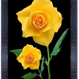 PnF Black & Yellow Wooden Floral and Botanical Painting Wall Art-image-105