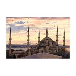 Inephos Beige & Blue 1 Piece Canvas Other Wall Paintings-image-47