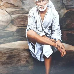 British Terminal White & Grey Shirdi Saibaba Religious Wall Art-image-46