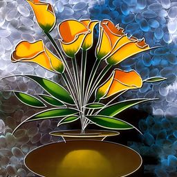PnF Black & Blue Wooden Floral and Botanical Painting Wall Art-image-46