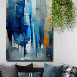 SAF Blue & Grey Abstract Painted Wall Art-image-87