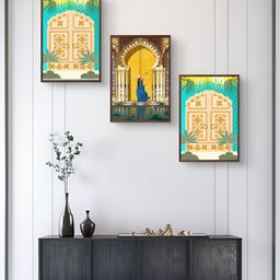 999Store Yellow & Green 3 Pieces Painting Wall Arts-image-84