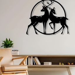 ARTROOMS Black Deer Metal Wall Decor-picture-6
