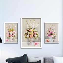 SAF Black & Orange 3 Pieces Printed Framed Modern Wall Arts-22