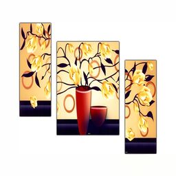 PnF Brown & Yellow 3 Pieces Wooden Wall Art-17