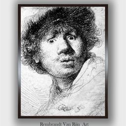 The Art House Self Portrait Black & Off White Wooden Painting Wall Art-image-64
