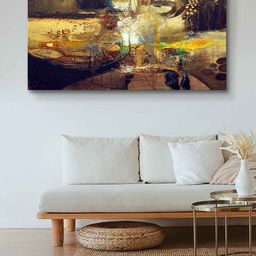 999Store Brown & Yellow Abstract Framed Canvas Wall Tree Painting-image-83