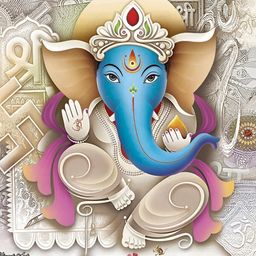 PnF Black & Brown Lord Ganesha Religious Painting Wooden Wall Art-image-94