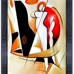 PnF Beige & Red Wooden Abstract Wall Art-11
