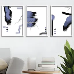 Aura White & Grey 3 Piece Wood Abstract Wall Art-17