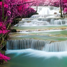 Wallpics Rose Gold & Green Waterfall Wall Poster-image-85