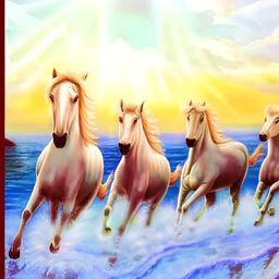 British Terminal Pink & Blue Horses Printed Waterproof Wall Sticker-image-67